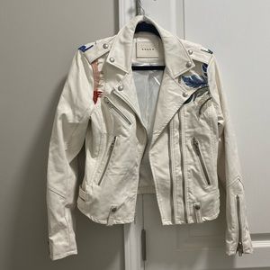 BLANK NYC Floral Leather Jacket